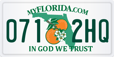 FL license plate 0712HQ