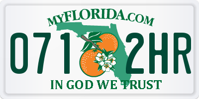 FL license plate 0712HR