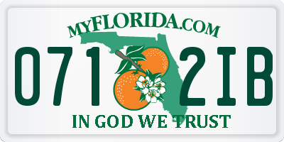 FL license plate 0712IB