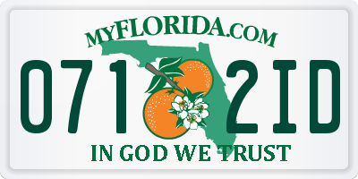 FL license plate 0712ID