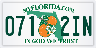 FL license plate 0712IN