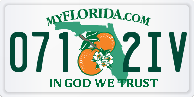 FL license plate 0712IV
