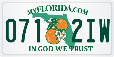 FL license plate 0712IW