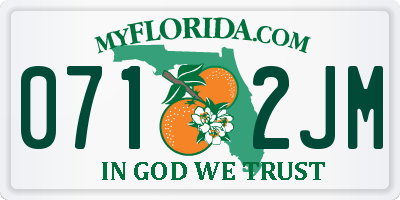 FL license plate 0712JM