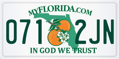 FL license plate 0712JN