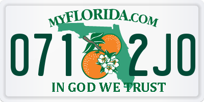 FL license plate 0712JO