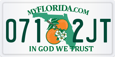FL license plate 0712JT