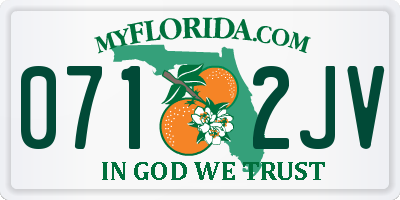 FL license plate 0712JV
