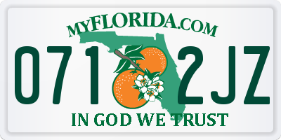 FL license plate 0712JZ