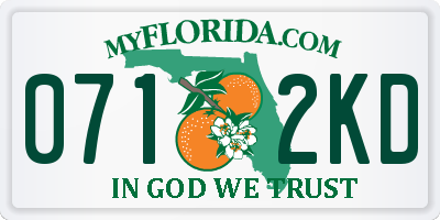 FL license plate 0712KD
