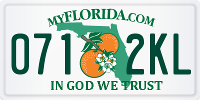 FL license plate 0712KL