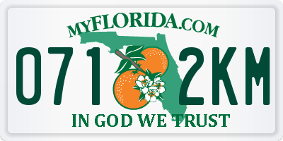 FL license plate 0712KM