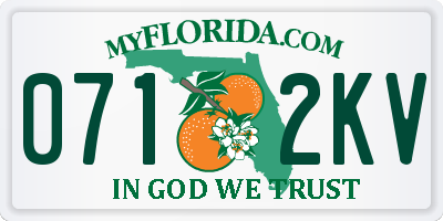 FL license plate 0712KV
