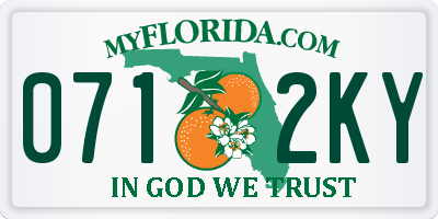 FL license plate 0712KY