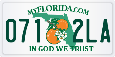 FL license plate 0712LA