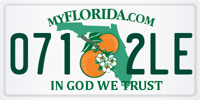 FL license plate 0712LE