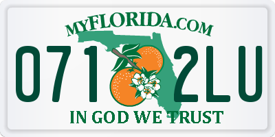 FL license plate 0712LU