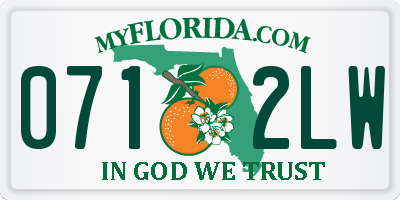 FL license plate 0712LW