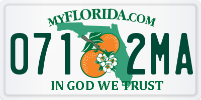 FL license plate 0712MA