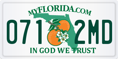 FL license plate 0712MD