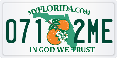 FL license plate 0712ME