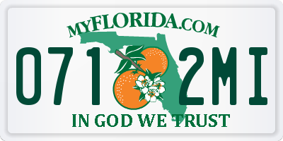 FL license plate 0712MI