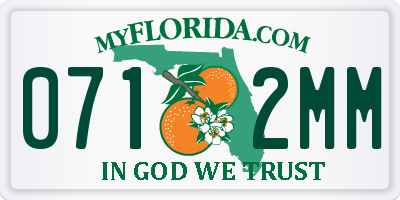FL license plate 0712MM