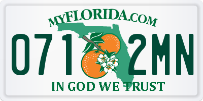 FL license plate 0712MN
