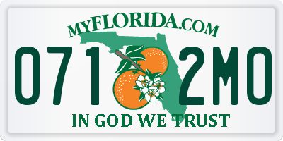 FL license plate 0712MO