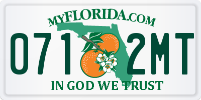 FL license plate 0712MT