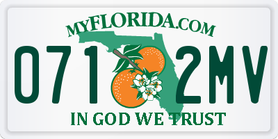 FL license plate 0712MV