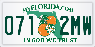 FL license plate 0712MW