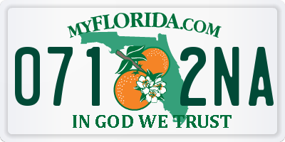 FL license plate 0712NA