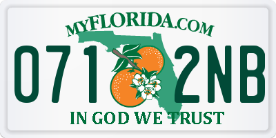 FL license plate 0712NB