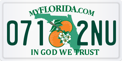 FL license plate 0712NU