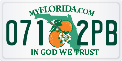 FL license plate 0712PB