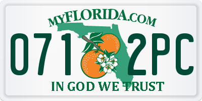 FL license plate 0712PC