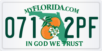 FL license plate 0712PF