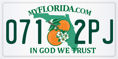 FL license plate 0712PJ