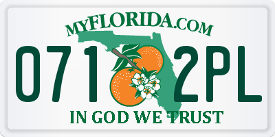 FL license plate 0712PL