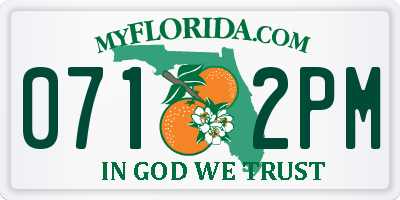 FL license plate 0712PM