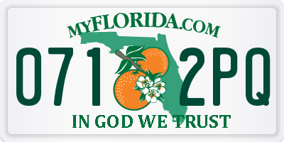 FL license plate 0712PQ