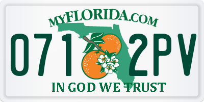 FL license plate 0712PV