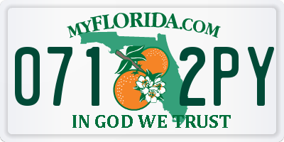 FL license plate 0712PY