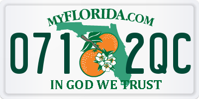 FL license plate 0712QC