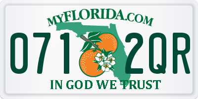 FL license plate 0712QR