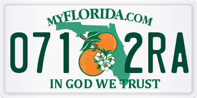 FL license plate 0712RA