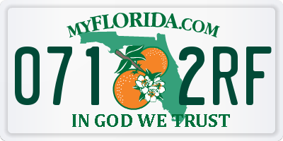 FL license plate 0712RF