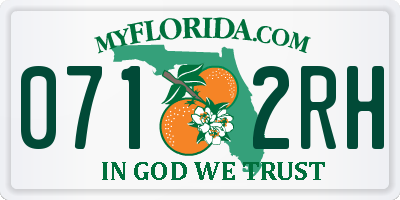FL license plate 0712RH