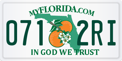 FL license plate 0712RI